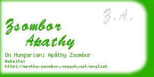 zsombor apathy business card