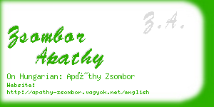 zsombor apathy business card